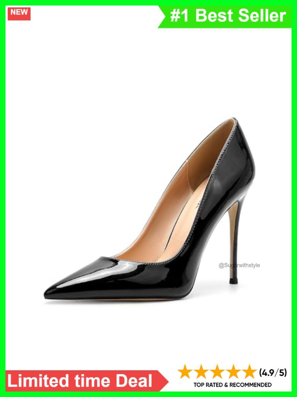 Women's 4 Inch Pointed Toe High Heel Pumps Slip On Stiletto Wedding Party Shoes